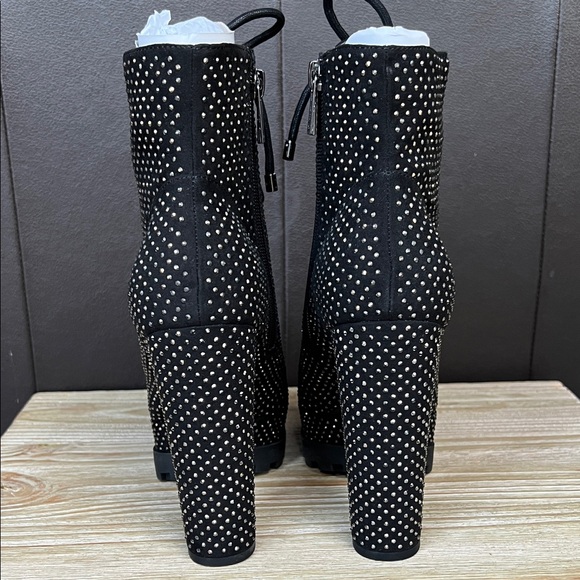 Jessica Simpson Black Studded Lace-Up Boots - Picture 6 of 12